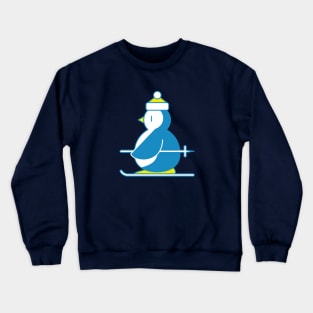 Little Blue Penguin Skiing Crewneck Sweatshirt